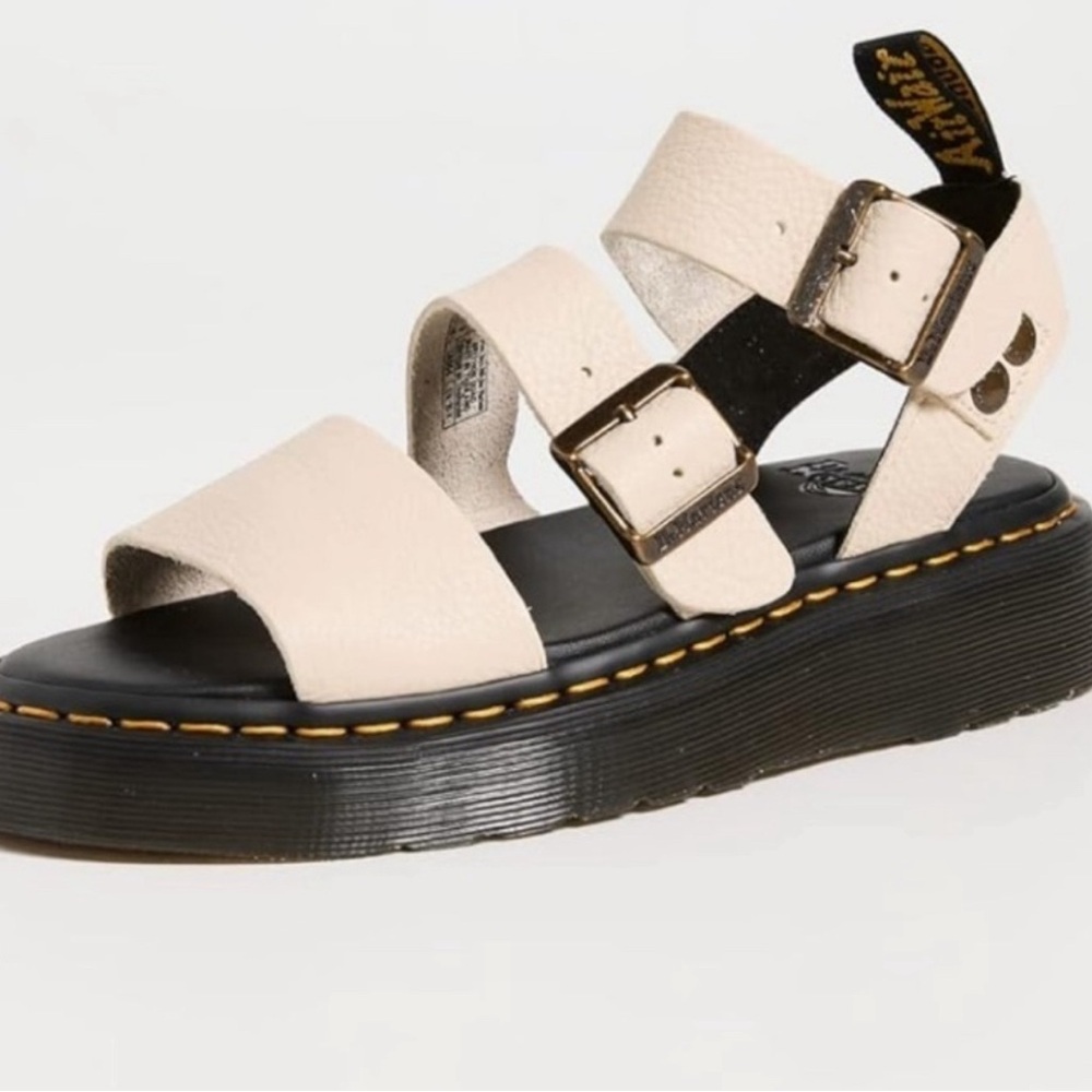 Dr. Martens Women’s Gryphon Quad Sandals Size 10 | Beige | Platform Leather